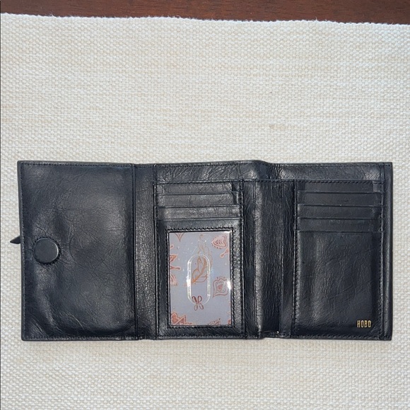 HOBO Midnight Leather Wallet with Brass Accent - Picture 3 of 9